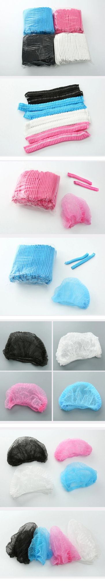 Disposable 10 GSM Non Woven Cap Anti Dust Bouffant Head Cover Hair Clip Strip Hat for Sale