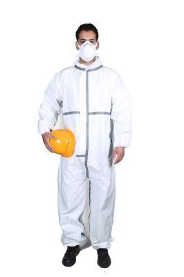 Disposable Non-Woven SMS Fabric Type 5-6 Protective Coverall