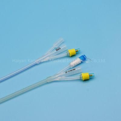 Silicone Urinary Foley Catheter Balloon Producer 3 Way Round Tip