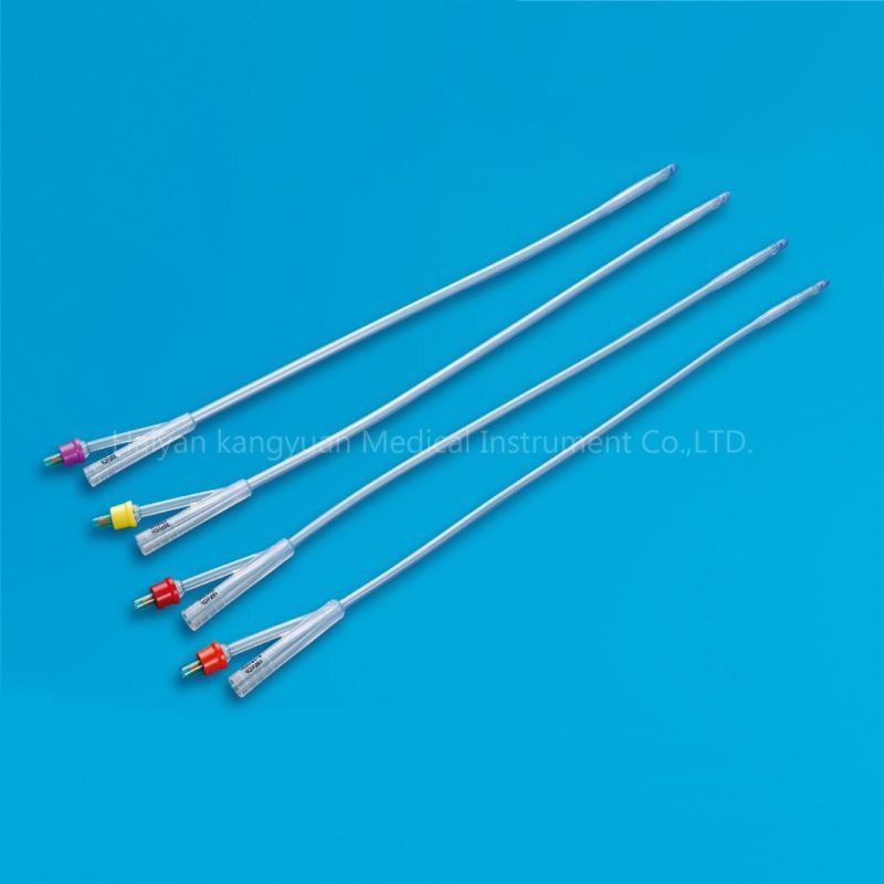 2 Way for Single Use All Silicone Urinary Foley Catheter Standard Balloon Urethral Suprapubic Use