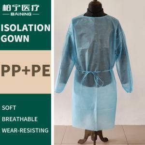 Eco-Friendly Good Tensile Strength Blue Breathable Isolation Surgical Gown