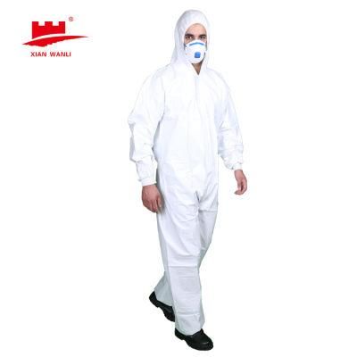 Sterile Anti Skid Safety Dust Proof Hooded Protective Disposable Isolation Coverall Hazmat Suit Clothing for Hospital Use