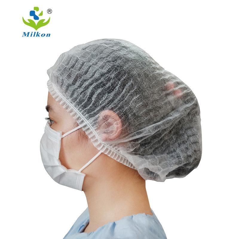 China Supplier Disposable Medical Nonwoven Clip Cap Mob Cap Nurse Cap Doctor Cap