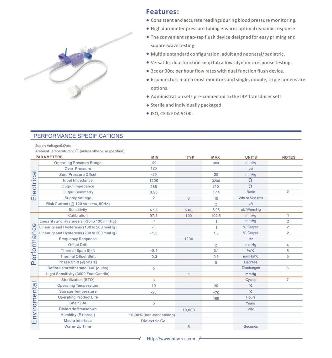 Surgical Instrument Dbpt-0130 Disposable Pressure Transducers