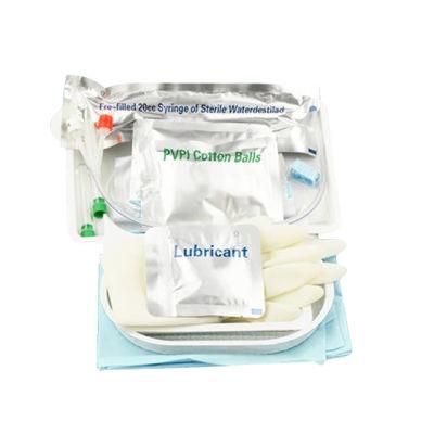 Medical Disposable 3 Way or 2 Way Smooth Silicone Latex Foley Urinary Catheter Kit