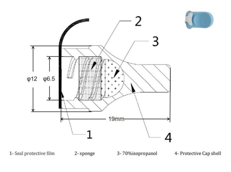 70% Isopropanol Disinfection Protect Cap Connect Cap