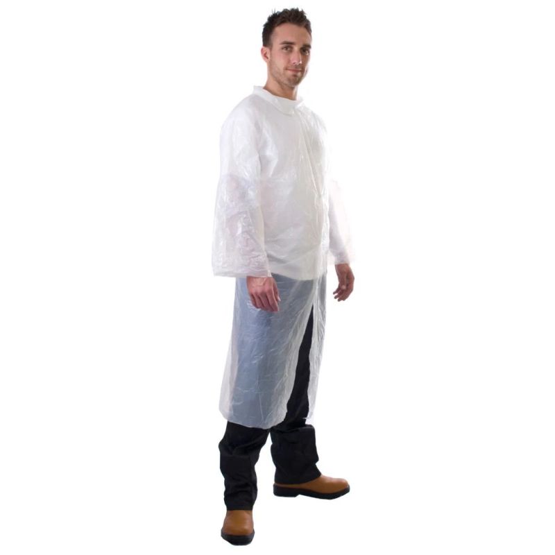 White Single Use Disposable Non Woven Lab Coats/Jackets