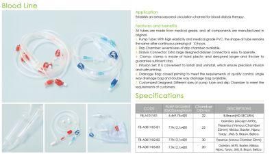 CE Dialysis Machine Accessories Disposable Devices Pack Hemodialysis Blood Tubing