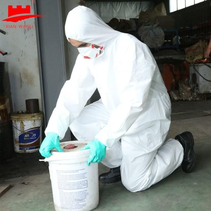 Disposable Coverall Hazmat Suit Waterproof and Anti-Virus