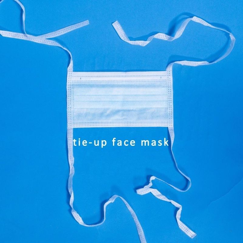 Face Mask Tie-on Surgical Disposable Mask High Bef 98% Disposable Surgical Face Mask with Tie-on Used in Hospital