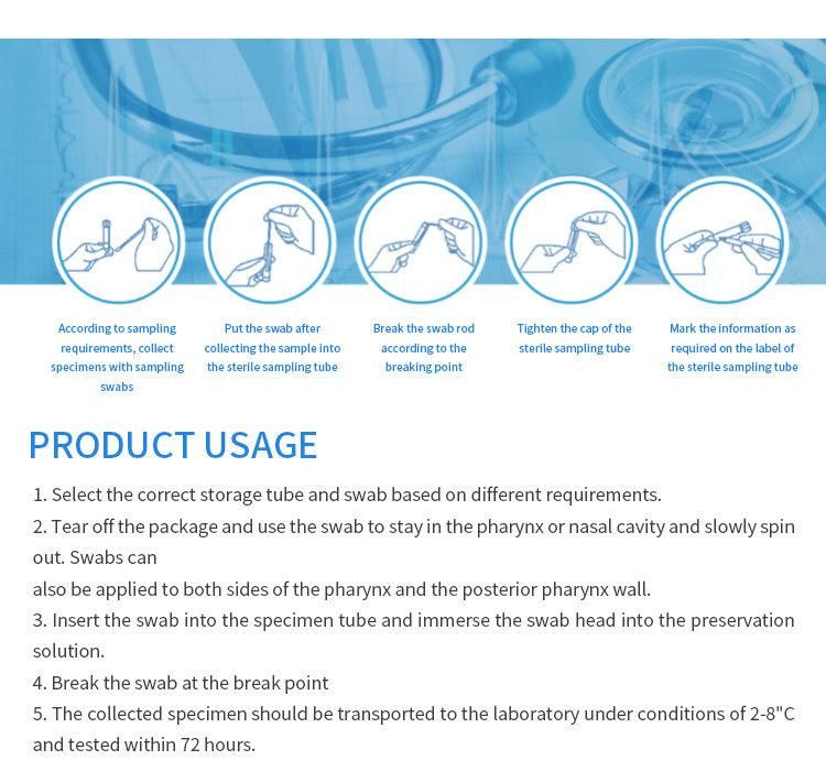 Fast Shipping Transparent Viral Transport Virus Vtm Sterile Tube