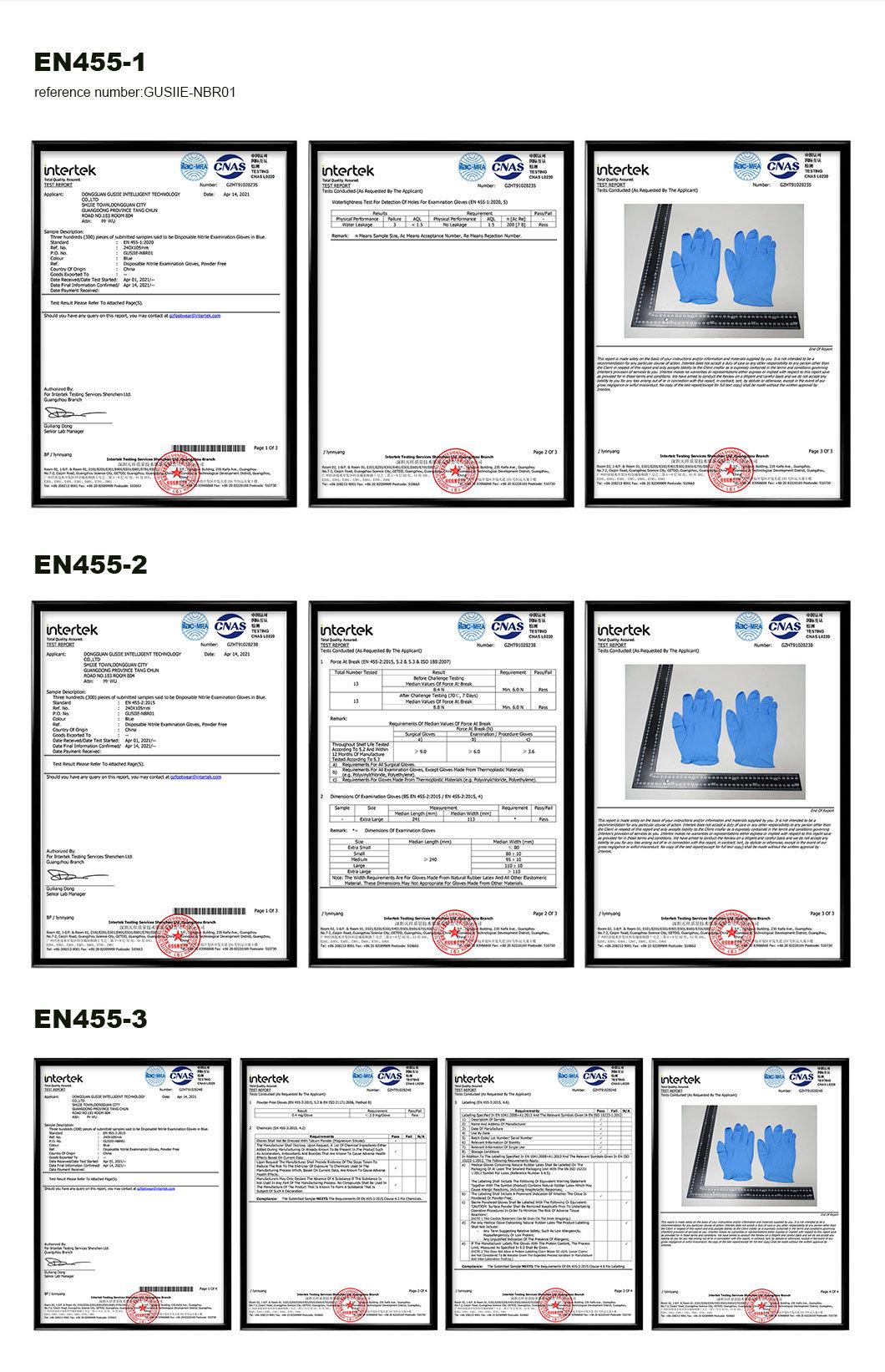 Disposable Nitrile Inspection White, Blue and Blackgloves