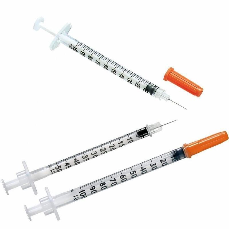 CE/FDA Approved Disposable Insulin Syringe 50/101units