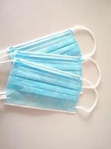 CE Disposable Medical Surgical Protective Earloop Type 3 Ply Non Woven Dust Face Mask Bfe 98%+