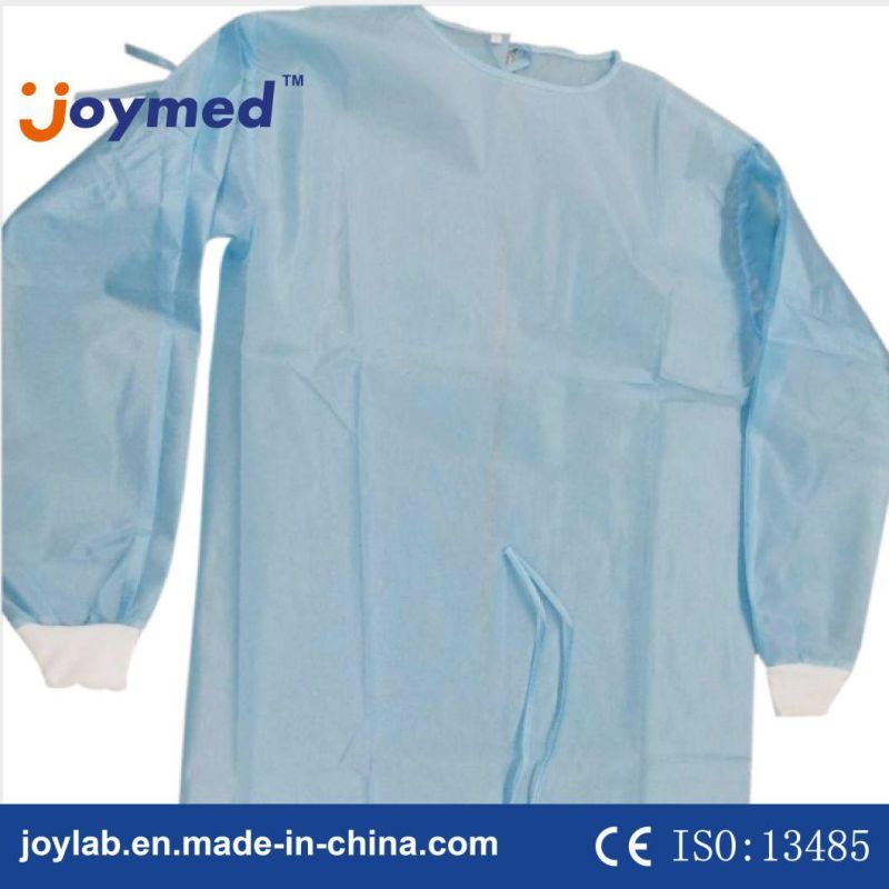 PE Water Proof Medical CPE PP Level 2 SMS Disposable Isolation Gown, Plastic Cheap Disposable PP PE Isolation Gown