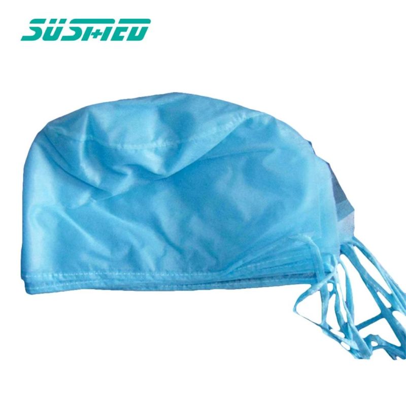 Surgeon Caps Disposable Non Woven Blue Surgical Doctor Cap for Hospital