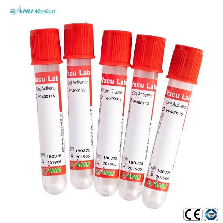 Plain Medical Supplies Vacuum Blood Collection Tube for Single Use CE Certificate Glass 16*100mm