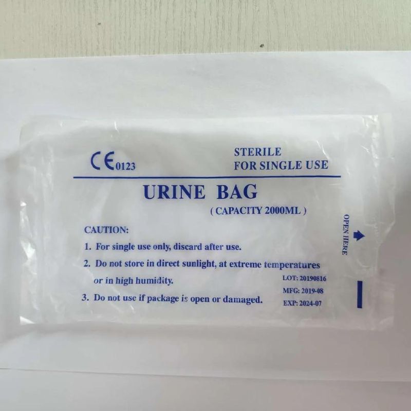 Economy Disposable Urine Collection Bag Urinary Drainage Bag with T Valve