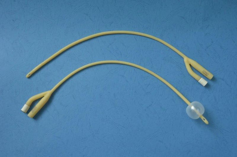 Medical Disposable Sterile Urine PVC Nelaton 100% Silicone Coated Latex Foley Urethral Catheter with Balloon