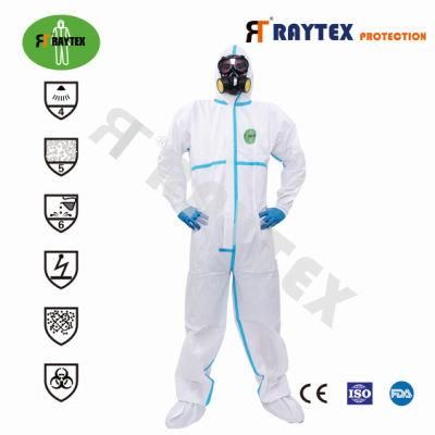 S-5XL Disposable Nonwoven Microporous with SMS Coverall Industry Waterproof Lab Safety Workwear