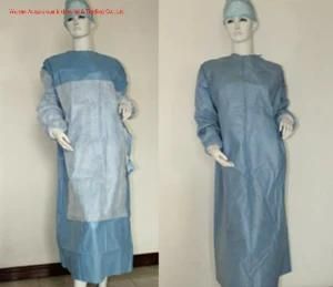 Disposable SMS Surgical Gown with Knitted Cuff/Hospital/Operation Room