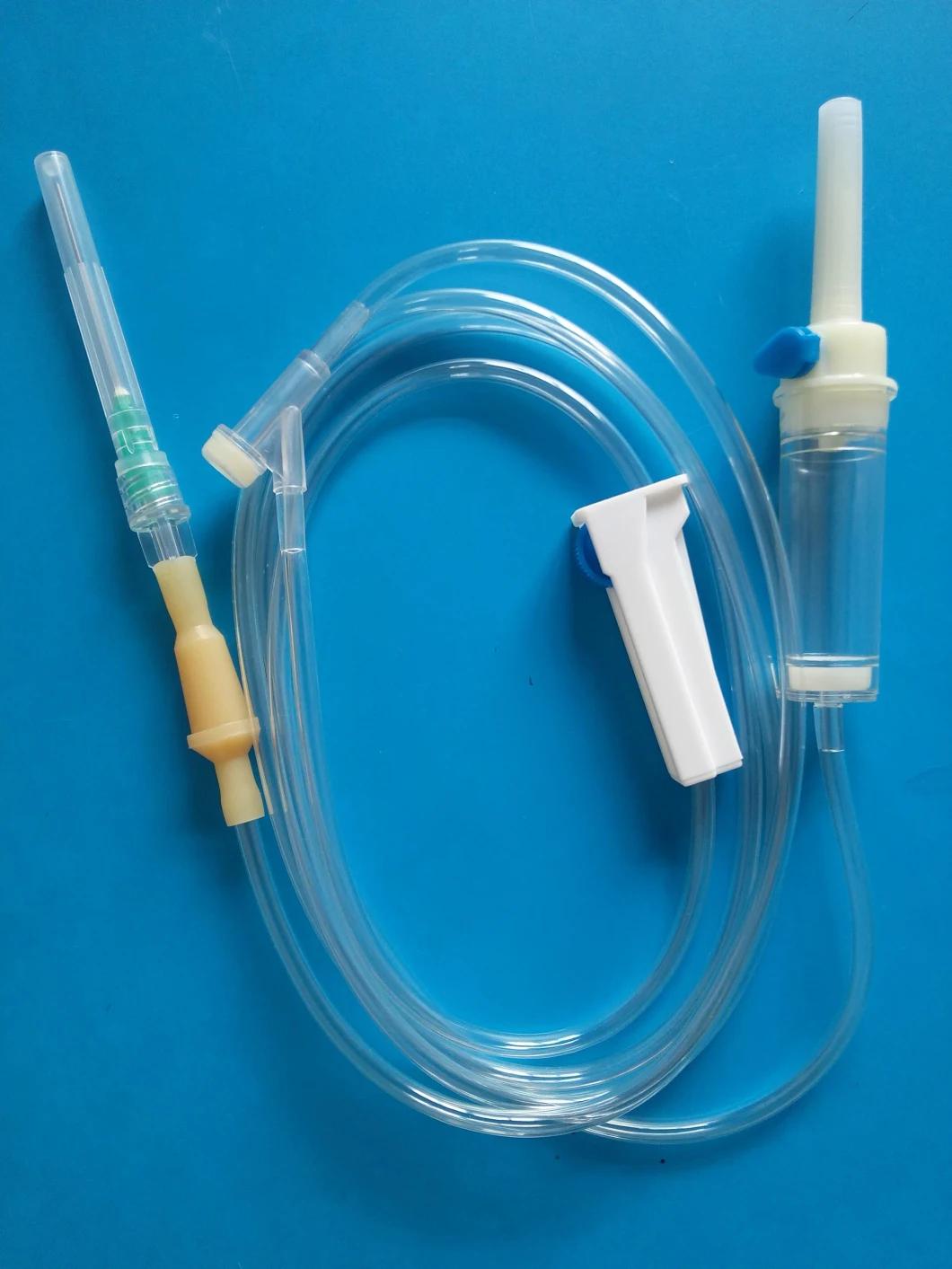 Transparent Tube Luer Lock Needle IV Giving Set with No Bubbles Remain