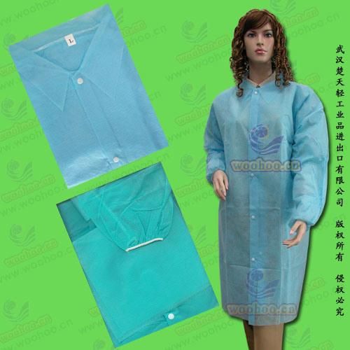 Disposable Medical Coat with Single or Double Layer Collar