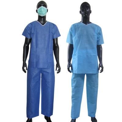 Hygienic SMS PP Fabric Patient Gown Scrub Suits Hospital Clothing