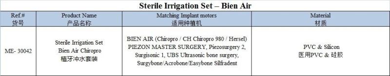 Medical Apparatus Sterile Irrigation Set - Bien Air