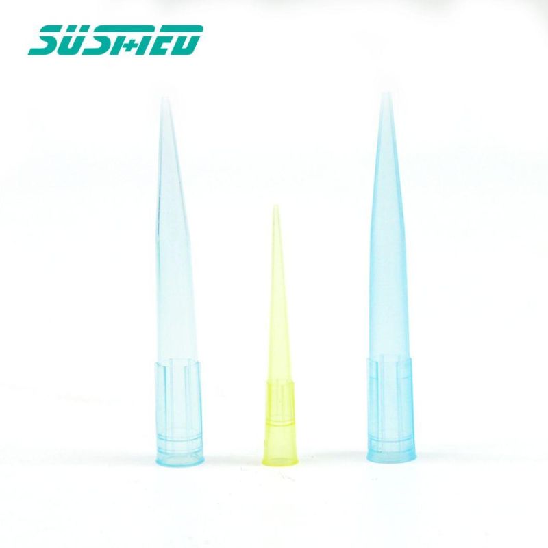 Lab Disposable Sterile Plastic Yellow Blue White Micro Pipette Tips