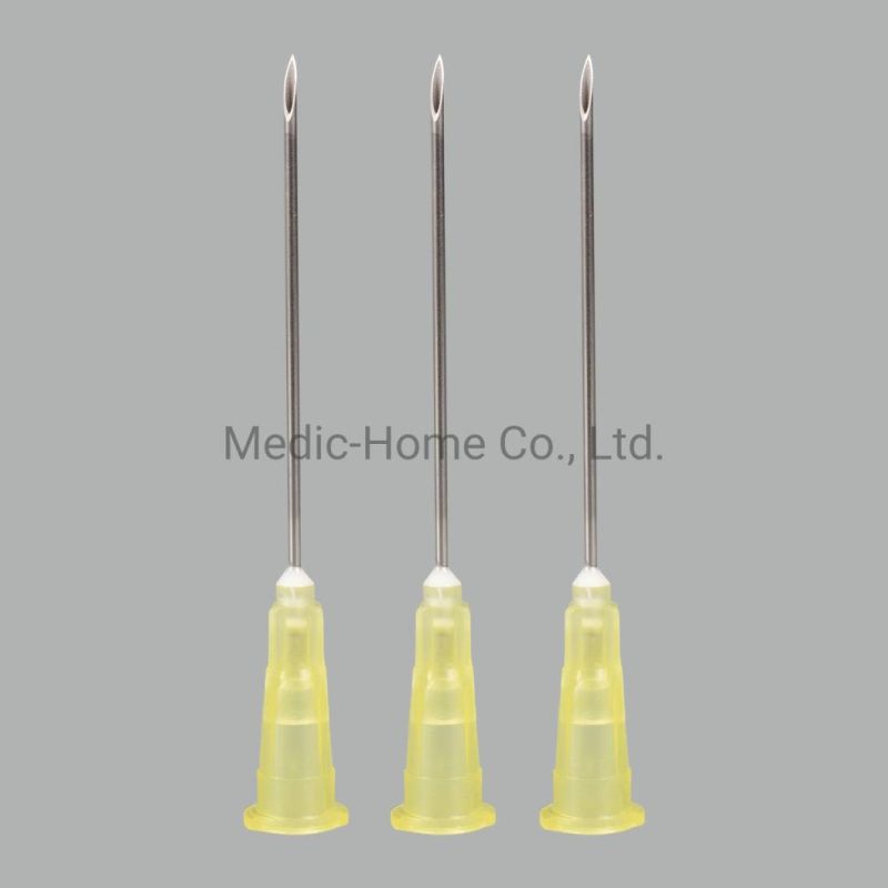 Semi-Transparent Needle-Hub in Bulk or Pack Hypodermic Needle Use with Infusion