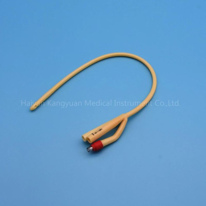 2 Way or 3 Way Silicone Coated Latex Foley Catheter Rubber/ Plastic Valve