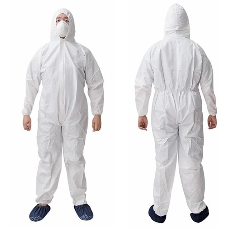 Disposable Fuild Resistant Protectively Suite Chemical Clothing Coverall for Indutrial Use