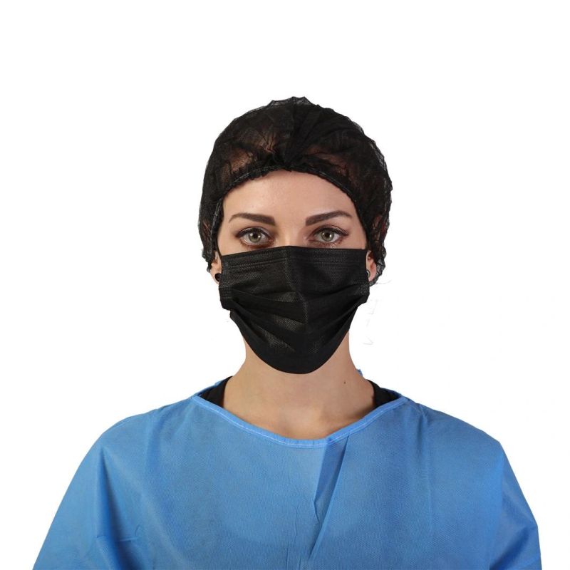 Surgical Musk 3 Ply Disposable Non-Woven Medical 3 Layer Black Mask Face Earloop Surgical White Disposable Face Mask
