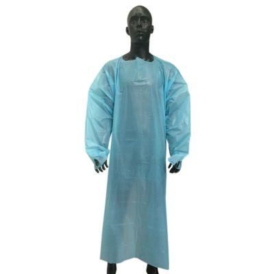 Stock Medical Consumable Waterproof PE Apron 50 G Level 3 CPE Gown