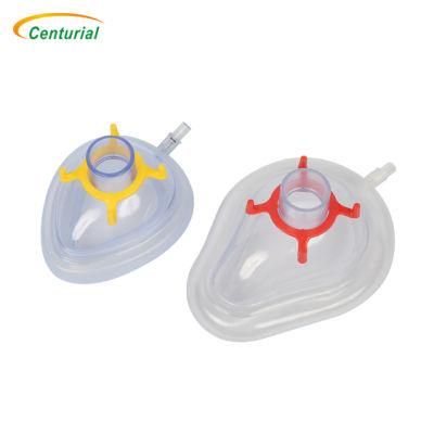 CE ISO Standard PVC Anesthesia Mask with Colorful Hook for Easy Identification