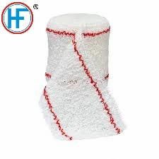 Mdr CE Approved Sterile Red Line Dressing Cotton Crepe Bandage with Good Air Permeability