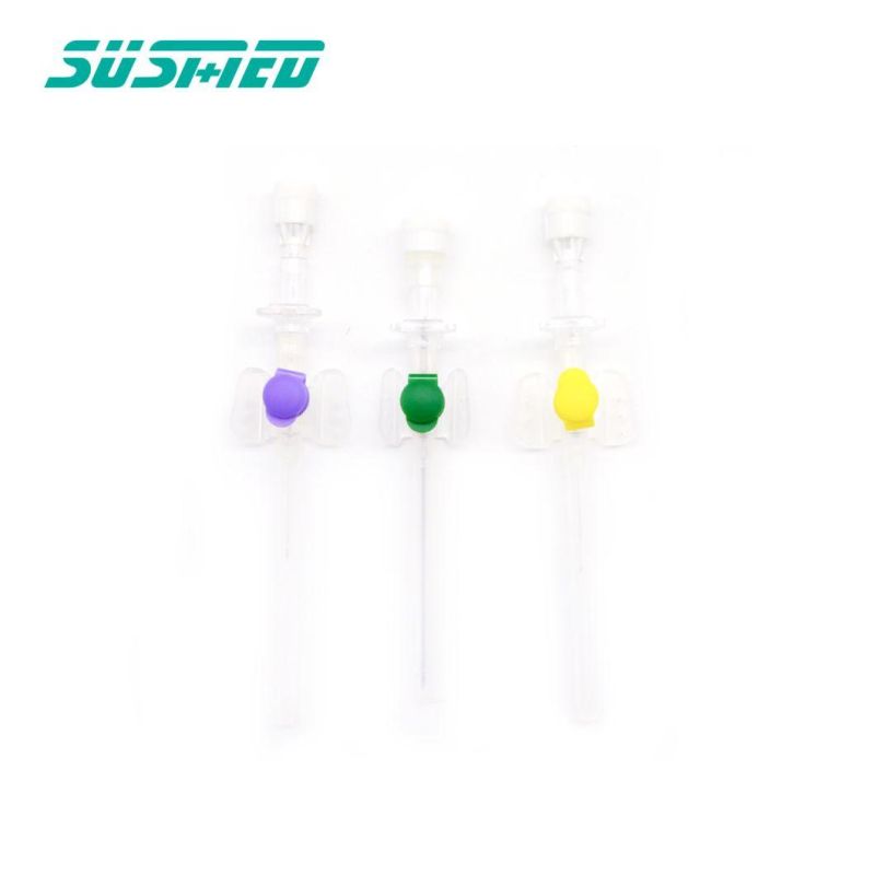 All Size Types of IV Cannula Parts of IV Cannula with Wing Injection Port