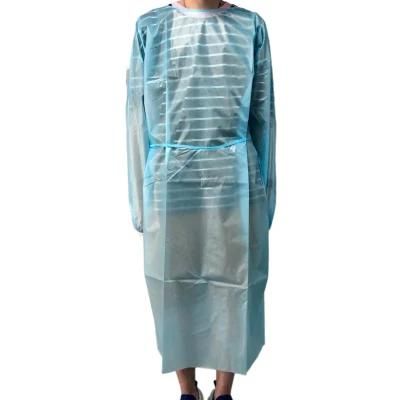 Isolation Gown Level 2 Blue Waterproof Disposable Isolation Gown PP PE