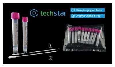 Techstar Sample Collection Tubes, Disposable Virus Sampling Swab Kit, CE, ISO Certified