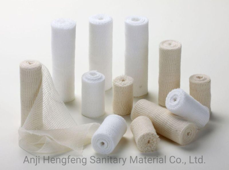 High Quality Disposable Surgical 100% Cotton Gauze Bandage with Woven Edges