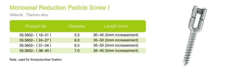 Monoaxial&Polyaxial Reduction Pedicle Screw I Spine Screw Factory Price