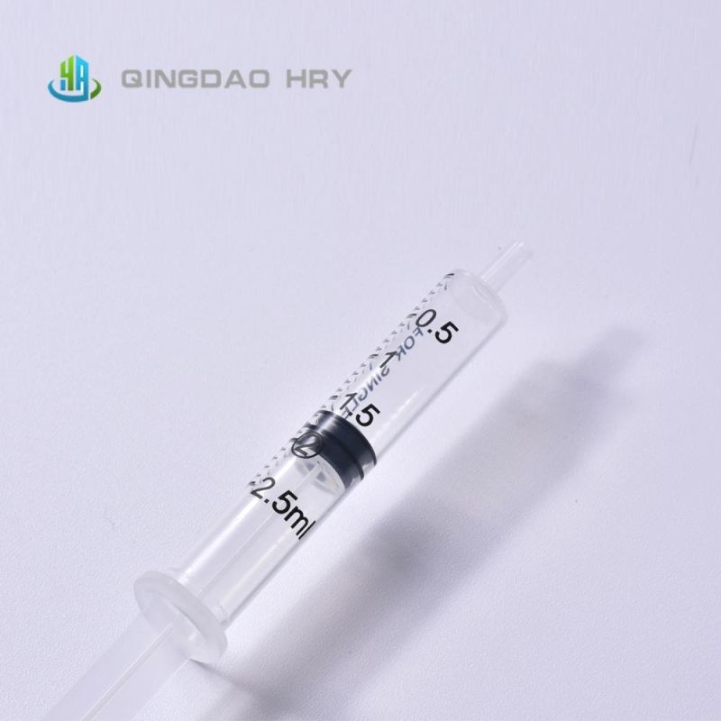 2.5ml Disposable Syringe Luer Slip Without Needle Manufacture with FDA 510K CE&ISO Improved for Vaccine Stock Products and Fast Delivery