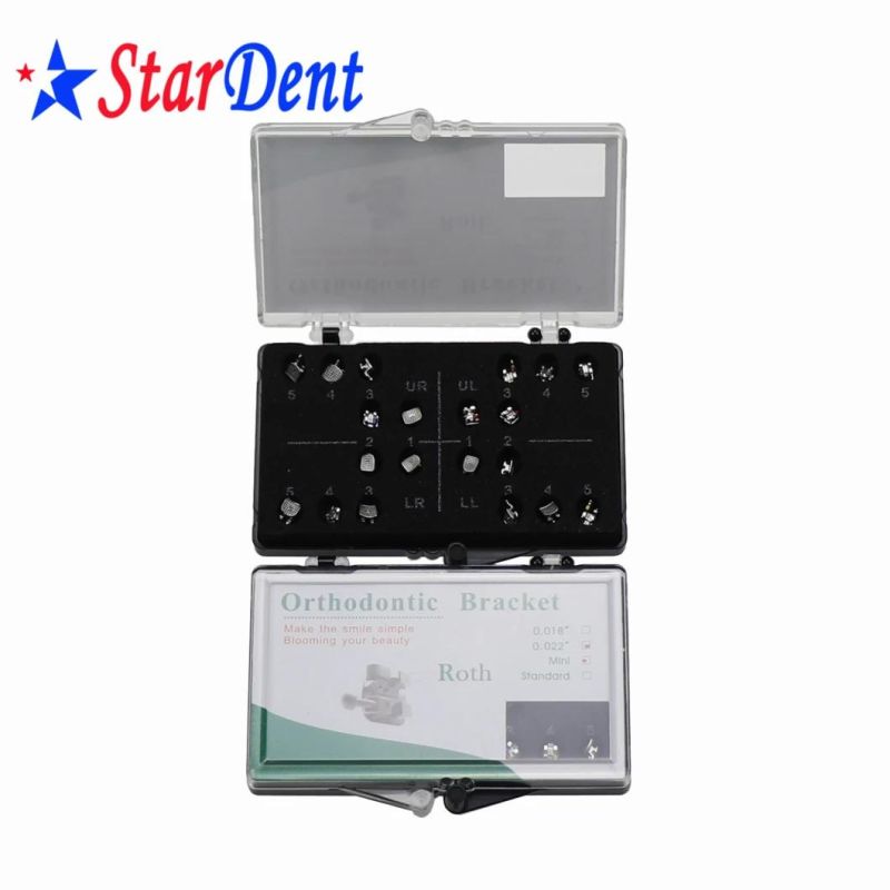 Dental Material Bondable Metal Bracket Orthodontic Roth Mbt Edgewise Teeth Brace Bracket