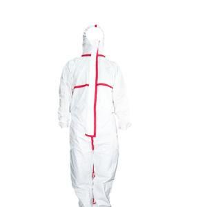 Disposable Protective Suits Supply Against Chemical Splashes with Blue Strips Surgical Isolation Gown