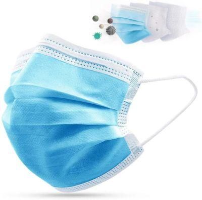 Wholesale High Quality Face Mask Blue Earloop Non Woven 3ply Disposable Medical Face Masks