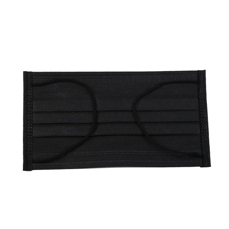 Black Medical Disposable Elastic Earloop Face Mask