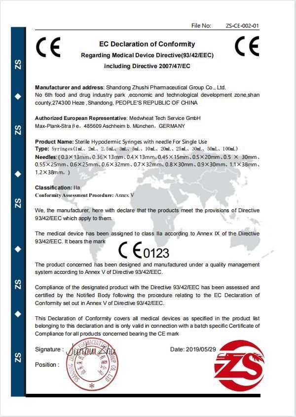 Disposable Sterile Self-Destruct Vaccine Syringes with CE Certification Disposable Syringe