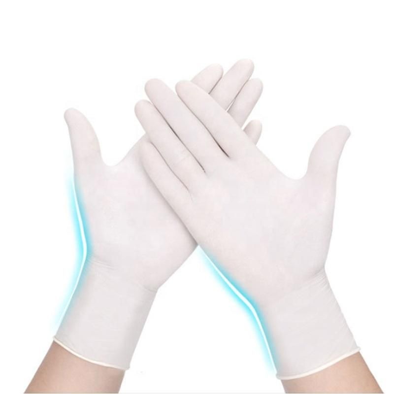 100% Natural Latex Disposable Safety Examination Gloves Guantes De Latex