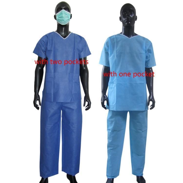 Disposable Hospital Uniform PP SMS Scrub Suit Medical Doctor Gowns with Low Price for Sale